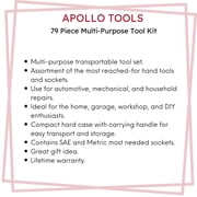 Apollo Tools 79 Piece Multi-Purpose Tool Kit - DT9411