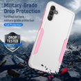 thumbnail image 6 of Ancove for Samsung Galaxy A14 5G Phone Case with [Tempered Glass Screen Protector], Military Grade Shockproof Heavy Duty Rugged Shockproof Protective Case for Galaxy A14 5G,White+Pink, 6 of 7