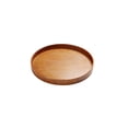 thumbnail image 2 of Round Wooden Serving Tray Natural Wood Tea Color Finish Non Slip Coffee Tea Food Serving Platter Decorative Kitchen Living Room Organizer Breakfast Dessert Storage Rustic Tray, 2 of 6