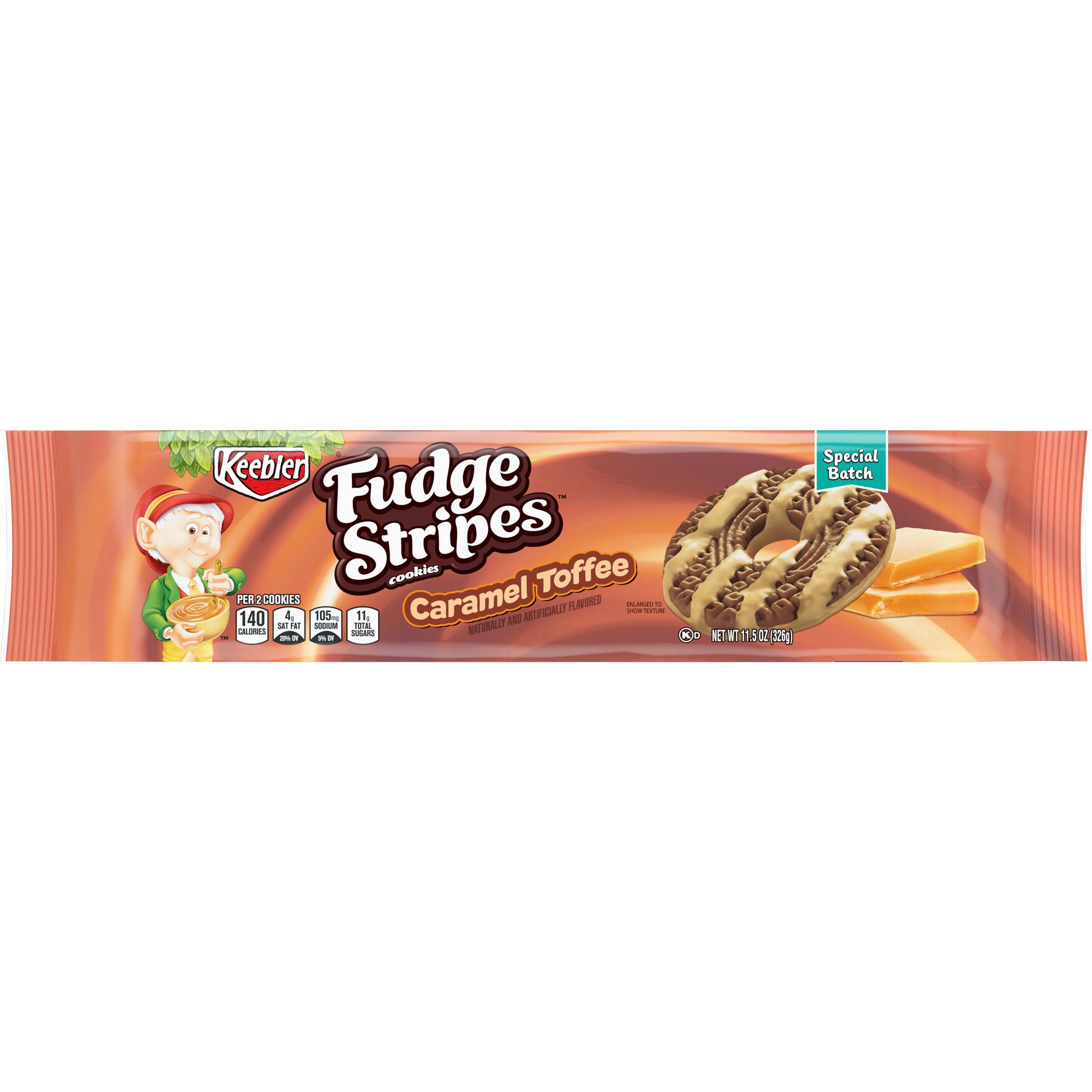 Keebler Fudge Shoppe Cookies Fudge Stripes Caramel Toffee 11.5oz