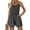 Gray, variant on Spaghetti Strap Rompers Shorts For Women Summer Casual Shorts Jumpsuit Solid Color Crew Neck Sleeveless Tank Top Rompers Army Green M