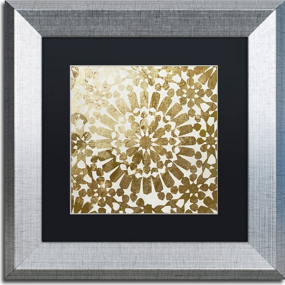 Trademark Fine Art "Moroccan Gold I" Canvas Art by Color Bakery, Black Matte, Silver Frame