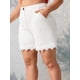 thumbnail image 2 of Pantalones cortos de panel de encaje de cintura altas Rosegal Pantalones cortos de talla grande, 2 of 5