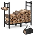 thumbnail image 4 of Étagère Extérieure Robuste pour Bois de Chauffage, Porte-Bûches en Acier Durable avec Housse Imperméable, Organisateur de Rangement en Bois Résistant aux Intempéries pour Patio, Pelouse, Jardin, 2,7 4 6 Ou 8 Pi, 4 of 8
