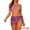 Purple, variant on DARING DIVA Women's 3-Piece Bandeau Bikini Sets with Sarong Cover Ups M Red