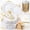 White and Gold 10in/7in, variant on 175PCS Clear and Gold Plastic Plates - Clear Plastic Dinnerware Set Include 25Dinner Plates, 25Dessert Plates 75Cutlery, 25Cups, 25Napkin Perfect for Party & Wedding &Mother's Day