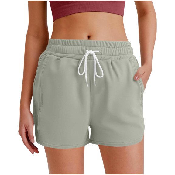 Kvture Women Sweat Shorts with Pockets Casual Summer Comfy Lounge Shorts Athletic Running Clothes Elastic Waist Short Pant Gray XXL