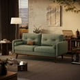 thumbnail image 4 of Garvee 64" Mid Century Modern Loveseat Sofa – Linen Upholstered 2-Seater Couch for Small Spaces, Living Room, Bedroom, Office, Green, 4 of 8