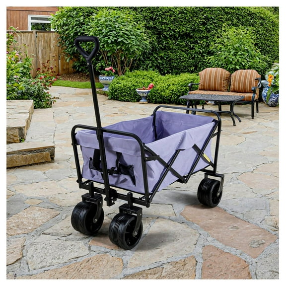 Folding Wagon Cart 100L, Heavy Duty Beach Wagon with Wheels - Collapsible Utility Wagon for Sand, Camping, Garden, 220 Lbs Capacity