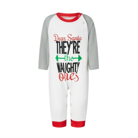 

Christmas Pajamas for Family Long Sleeve Arrow Letter Print Tops+Pants