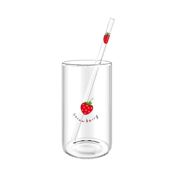 Vaso de cristal con forma de fresa, transparente, 400 ml, reutilizable Estilo B
