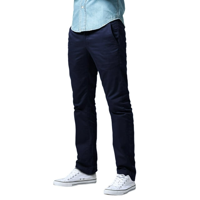 Pantalones a juego, corte ajustado, pierna recta, para hombre, azul, talla 29