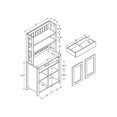 thumbnail image 4 of Furniture of America Rye Wood Multi-Storage Baker Rack in Weathered Sand Brown, 4 of 6