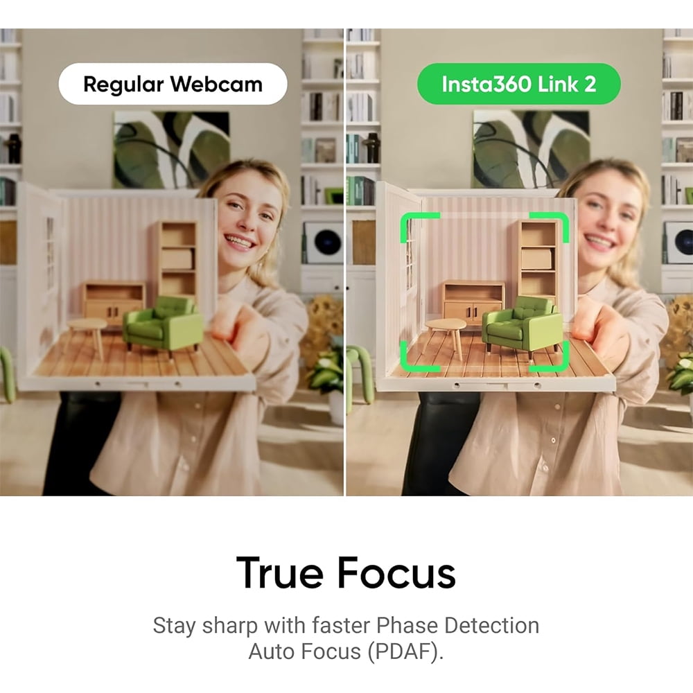 Insta360 Link 2 AI-Powered 4K 2-Axis Gimbal Webcam Standard Bundle for PC and Mac