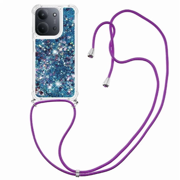 Funda FOXDOCK para Xiaomi Redmi 15C con Cuerda Ajustable, Brillo Líquido, Protección Antigolpes y Lente – Ideal para Regalo