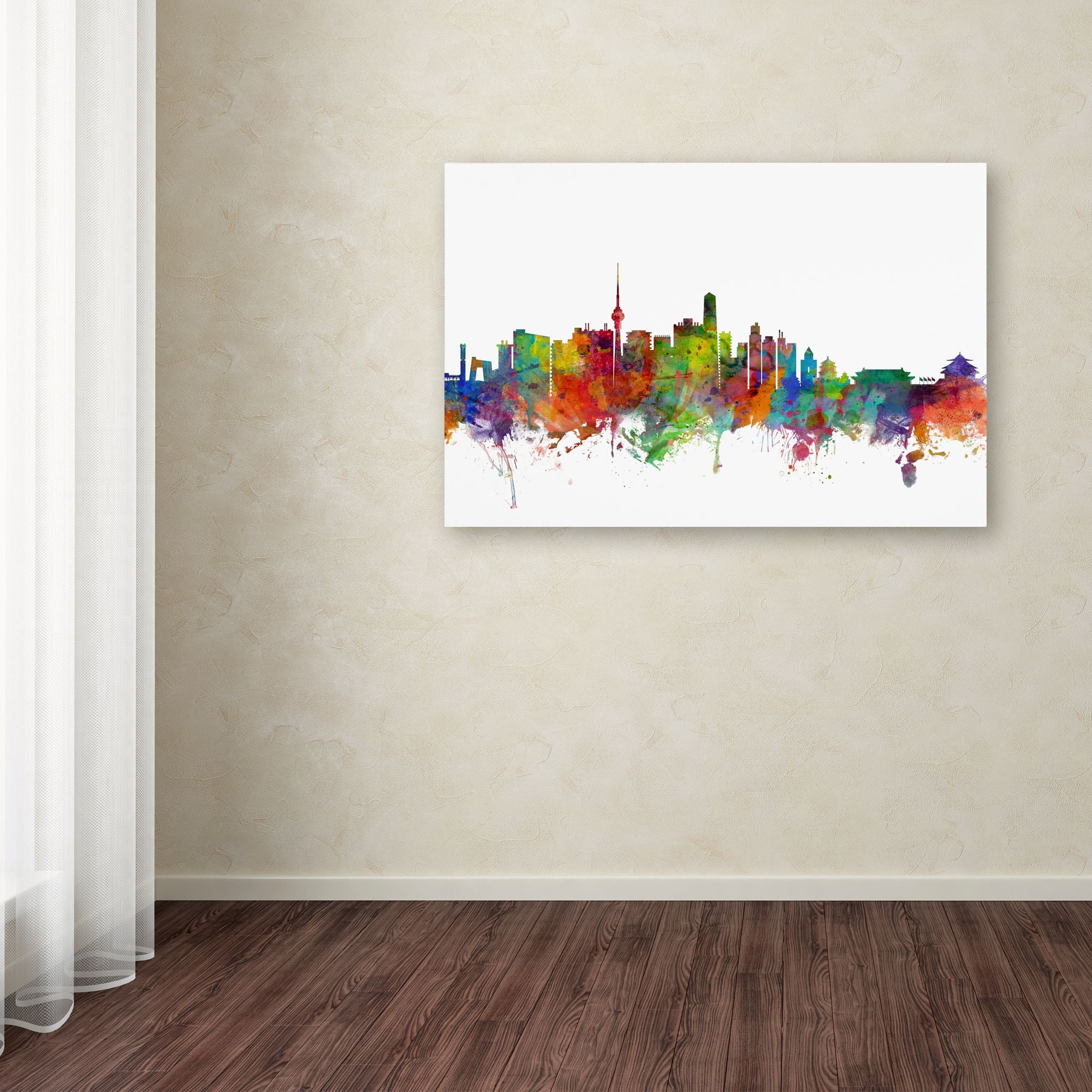 Trademark Fine Art "Beijing China Skyline" Canvas Art by Michael Tompsett
