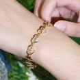 thumbnail image 2 of Romantic 585 Gold Cubic Zircon Heart Chain Link Bangle Bracelet for Women Lover, 2 of 9
