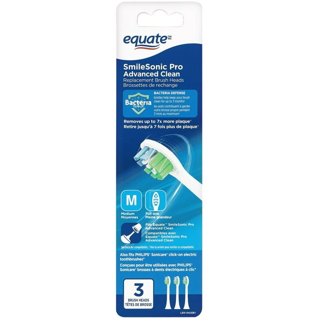 Equate SmileSonic Pro Advanced Clean Replacement Brush Heads