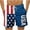 Blue, variant on Iugvhana Men's Summer Beach Shorts Swim Trunks American Flag Quick Dry Breathable Shorts with Pockets and Drawstring Blue L