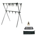 thumbnail image 2 of koolsoo Camping Storage Shelf Folding Storage Shelf Black Camping Metal Frame Heavy Duty Storage Rack Picnic Hanging Rack for Outdoor C, 2 of 9