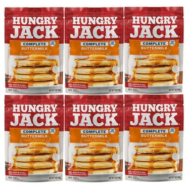 Hungry Jack Complete Pancake & Waffle Mix, Buttermilk, 7 oz - Palatize Pack of 6