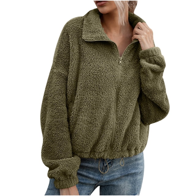 Moda mujer invierno cálido sólido invierno alargado felpa manga larga prendas de vestir Fridja fksj4954