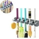 thumbnail image 2 of Porta escobas Vicloon, porta escobas con 6 ganchos y 5 abrazaderas de liberación rápida, soporte de pared para cocina, baño, jardín, multifunción Vhermosa LL-0654, 2 of 7