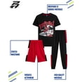 thumbnail image 2 of Pro Athlete Boys Pants Set 3 Piece Graphic Tees Athletic Shorts and Jogger Sweatpants 3 Piece Set, 2 of 7