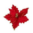 thumbnail image 1 of Guirnalda de Flores Artificiales con Purpurina, Decoraciones de Flores, Centro de Mesa, Decoraciones para árboles de Navidad, Adorno para año Nuevo rojo, 1 of 8