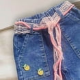 thumbnail image 5 of BRGZLK Girls Pineapple Jeans Soft Elastic Waist Comfortable Kids Jeans Spring Summer Casual Wear Outside Elastic Waist Pants Blue D 4-5 Years, 5 of 5