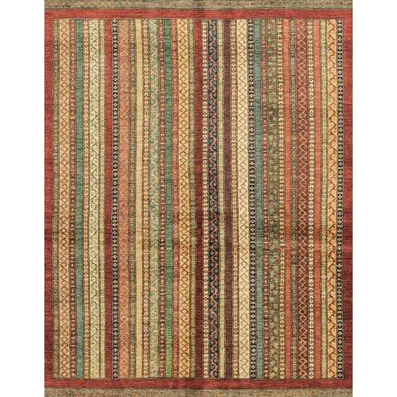 Ahgly Company Indoor Rectangle Abstract Metallic Gold Abstract Area Rugs, 5' x 7'