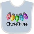 thumbnail image 3 of Inktastic Merry Christmas Rainbow Holiday Lights Boys or Girls Baby Bib, 3 of 4