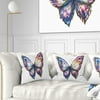 DESIGN ART Designart 'Isolated Butterfly' Animal Throw Pillow 18 in. x 18 in. Medium