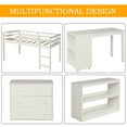thumbnail image 4 of Veryke 4 PCS Twin Size Low Loft Beds with Cabinet & Desk on Wheels for Bedroom Dorm in White, 4 of 8