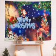 thumbnail image 4 of Tapiz navideño decorativo Feliz Navidad Tapiz de pared Papá Noel Muñeco de nieve Tapiz para colgar en la pared para fiesta, hogar, sala de estar (Feliz Navidad, 51.2" X 59.1"-(130x150cm)) Rojo Verde RV011031-00705SDJ, 4 of 5