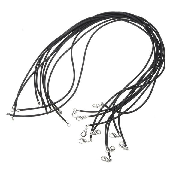 WE-POLUJ Practical 10x Necklace Cord with Lobster Clasp Design Black Jewelry Necklace String Chains for Bracelet Necklace Making