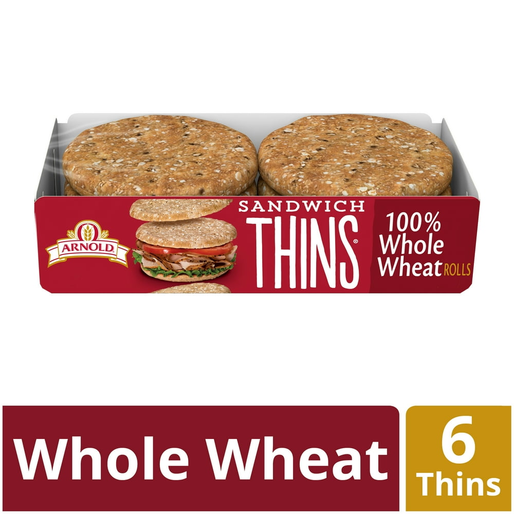 Arnold 100 Whole Wheat Sandwich Thins, 6 Rolls, 12 oz
