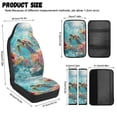 thumbnail image 7 of Xoenoiee Turtle Starfish Hibiscus Flower Print 5-Piece PU Leather Car Seat Covers Set with Seat Belt Pads & Center Console Cover, Universal Fit for SUV, Truck, Sedan, Van, 7 of 7