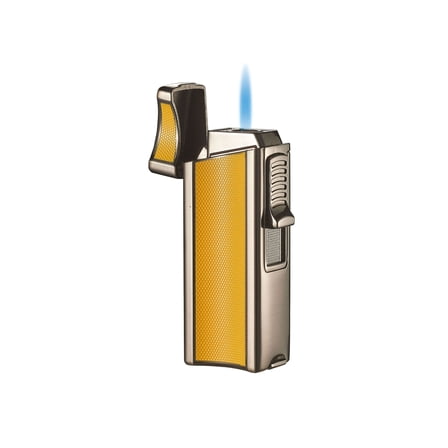 Visol Ridge Yellow Single Flame Torch Lighter with Cigar Rest