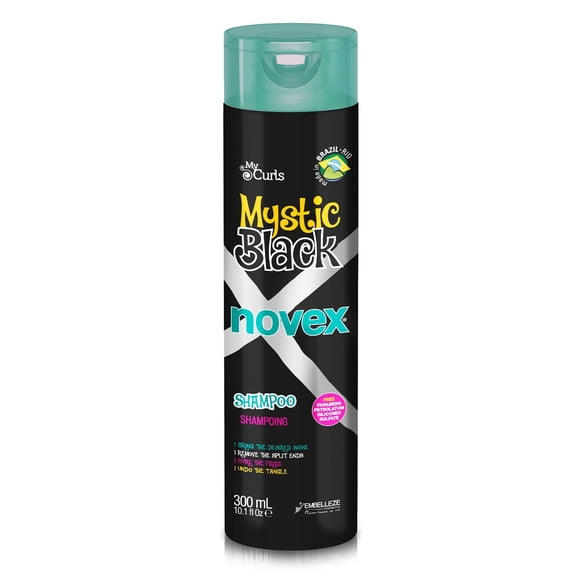 NOVEX Mystic Black Shampoo para control del encrespamiento y protección de puntas abiertas (300 ml)
