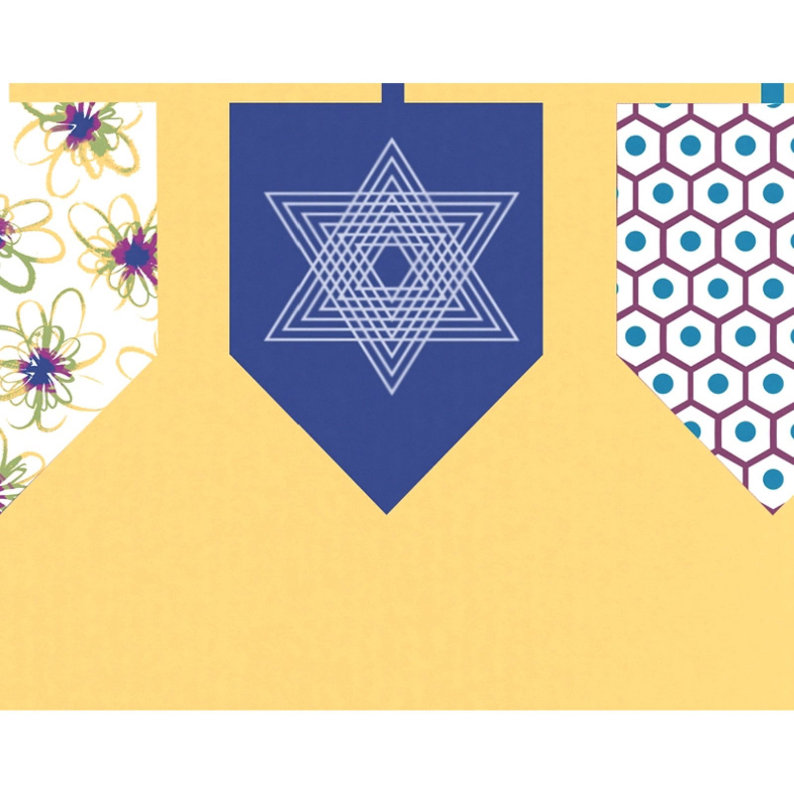 Simply Daisy 18" x 30" Doodled Dreidels Holiday Geometric Print Kitchen Towel