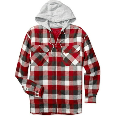 Big Men's Hooded Flannel Zip Shirt Jacket