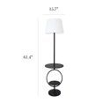 thumbnail image 4 of Elegant Designs Table de Chevet Table d'Appoint Double Étagère Lampe de Sol Décorative, Noir, 4 of 5