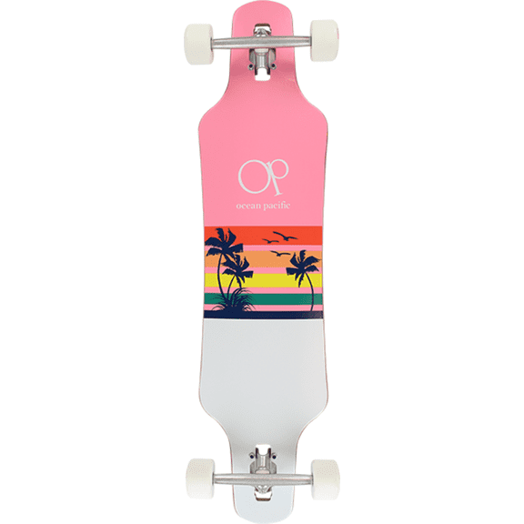 Ocean Pacific Sunset DrOcean Pacific Through Lb Longboard Skateboard -9.5x39 Pink/White