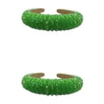 thumbnail image 1 of kurtrusly Bandeaux Perles Cristal Strass Accessoire de Coiffure Style Baroque Épais Mode pour Femmes Vert Gazon 2ensemble, 1 of 6