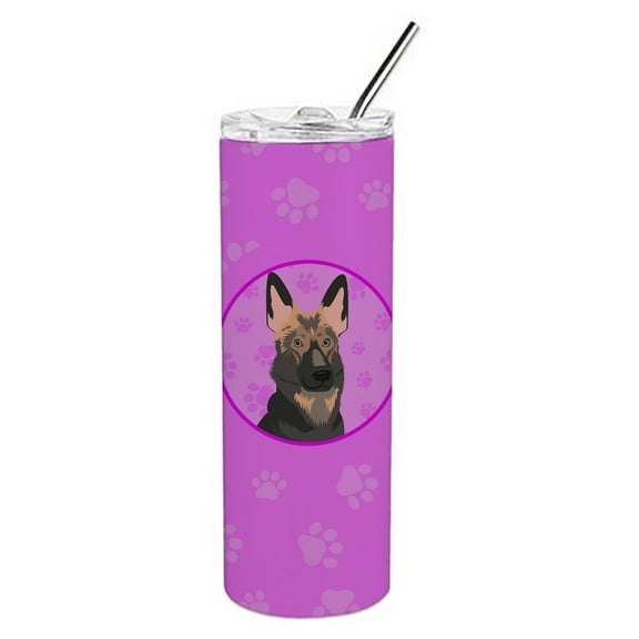 Carolines Treasures WDK1325TBL20 German Shepherd Puppy Stainless Steel 20 oz Skinny Tumbler Pink 20 oz multicolor