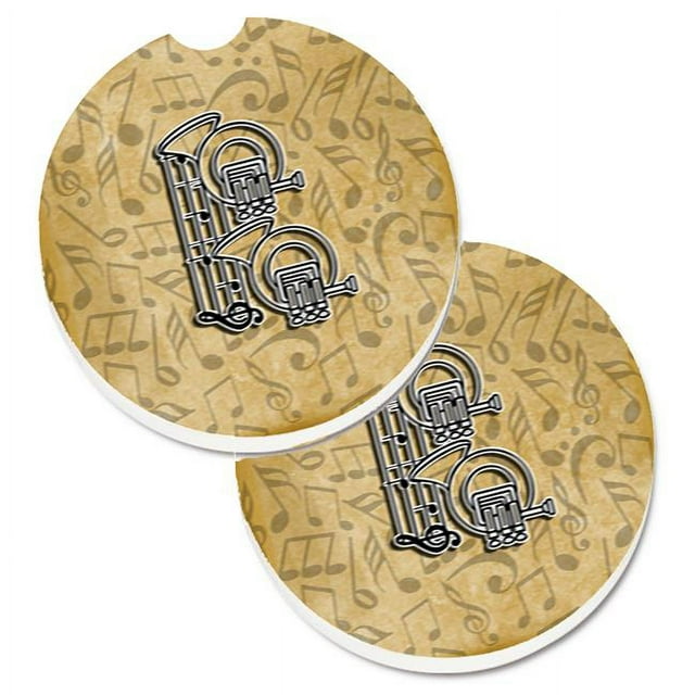 Carolines Treasures CJ2004-BCARC Letter B Musical Instrument Alphabet Set of 2 Cup Holder Car Coaster