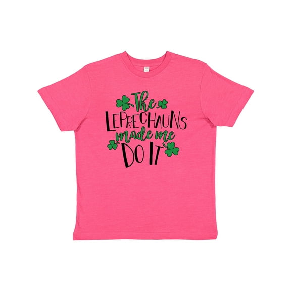 Inktastic St. Patrick's Day The Leprechauns Made me Do It Youth T-Shirt