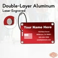 thumbnail image 4 of Etiquetas de equipaje KCULE de metal personalizadas para maletas y mochilas rojas, 4 of 7