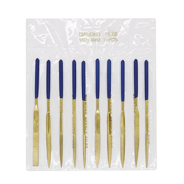 TFixol 10-Piece Titanium-Coated Diamond File Set for Precision Grinding and Polishing, Durable Alloy Tools for Wood, Metal, and Plastic Crafting